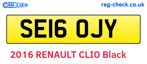 SE16OJY are the vehicle registration plates.