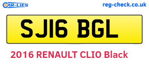 SJ16BGL are the vehicle registration plates.