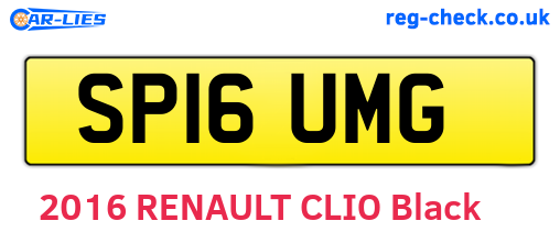 SP16UMG are the vehicle registration plates.