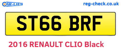 ST66BRF are the vehicle registration plates.
