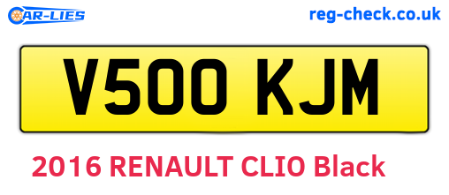 V500KJM are the vehicle registration plates.