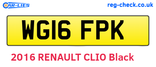 WG16FPK are the vehicle registration plates.