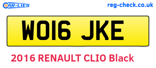 WO16JKE are the vehicle registration plates.