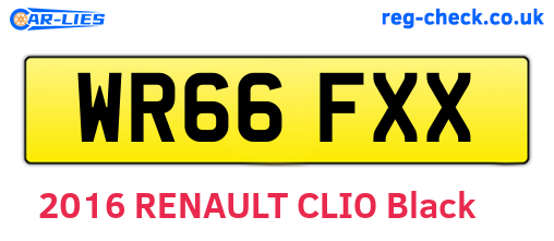 WR66FXX are the vehicle registration plates.