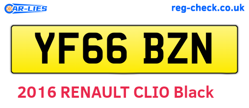 YF66BZN are the vehicle registration plates.
