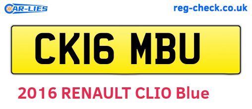 CK16MBU are the vehicle registration plates.