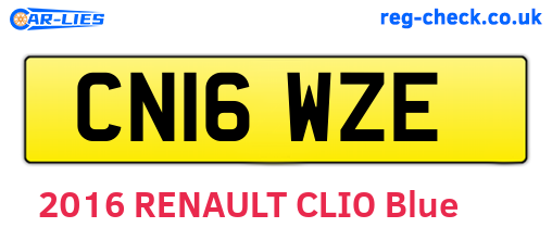 CN16WZE are the vehicle registration plates.