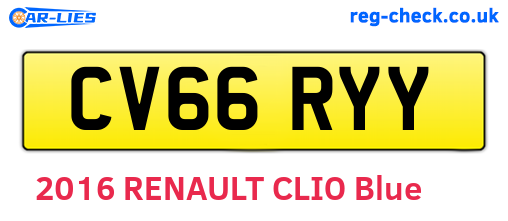 CV66RYY are the vehicle registration plates.