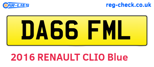 DA66FML are the vehicle registration plates.