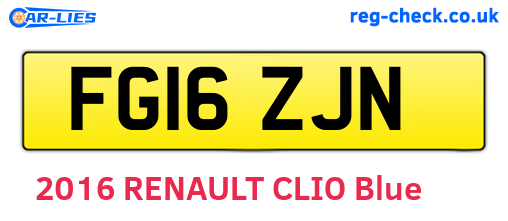 FG16ZJN are the vehicle registration plates.