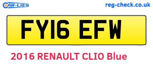 FY16EFW are the vehicle registration plates.