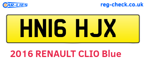 HN16HJX are the vehicle registration plates.