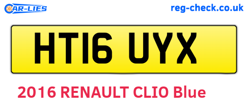 HT16UYX are the vehicle registration plates.