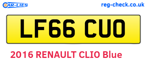 LF66CUO are the vehicle registration plates.