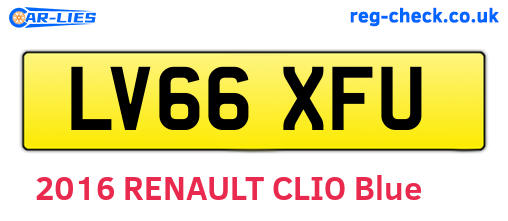 LV66XFU are the vehicle registration plates.