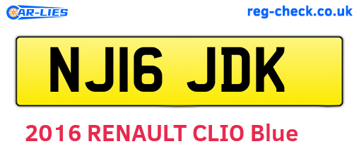 NJ16JDK are the vehicle registration plates.