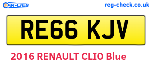 RE66KJV are the vehicle registration plates.