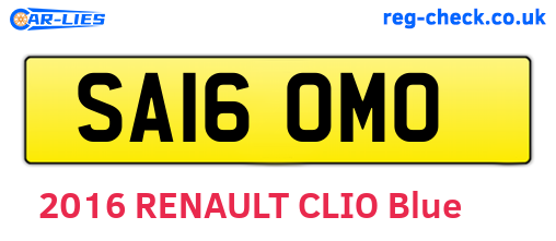 SA16OMO are the vehicle registration plates.
