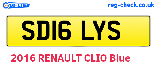 SD16LYS are the vehicle registration plates.