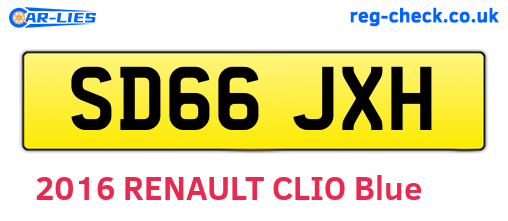 SD66JXH are the vehicle registration plates.