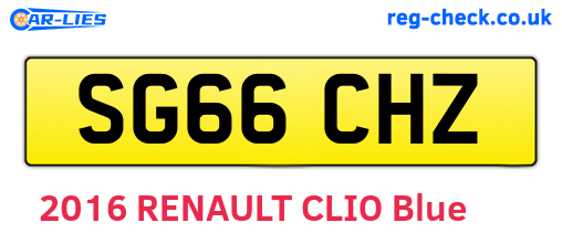SG66CHZ are the vehicle registration plates.