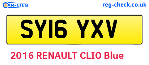 SY16YXV are the vehicle registration plates.