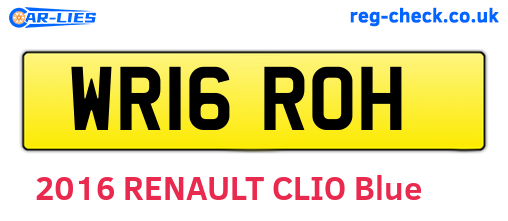 WR16ROH are the vehicle registration plates.
