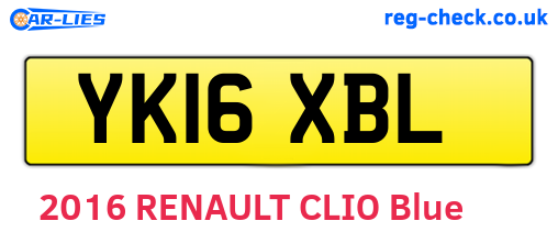 YK16XBL are the vehicle registration plates.