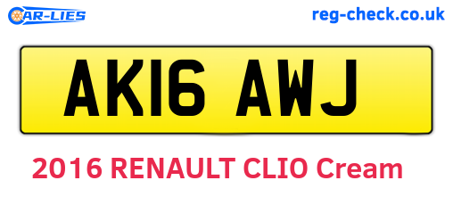 AK16AWJ are the vehicle registration plates.