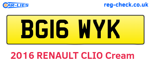 BG16WYK are the vehicle registration plates.