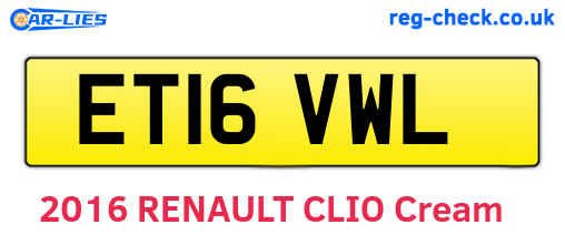 ET16VWL are the vehicle registration plates.