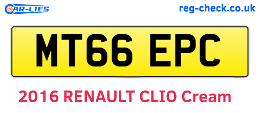 MT66EPC are the vehicle registration plates.