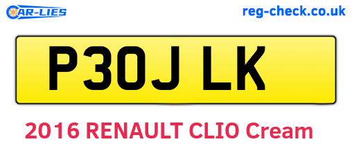 P30JLK are the vehicle registration plates.