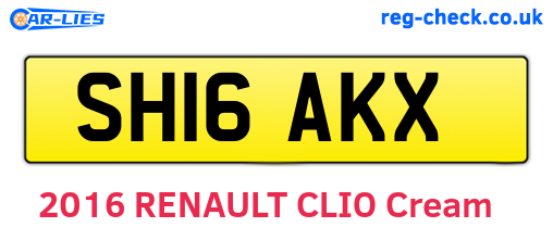 SH16AKX are the vehicle registration plates.