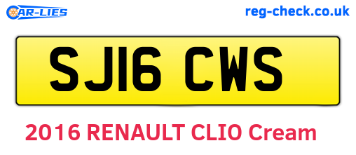 SJ16CWS are the vehicle registration plates.