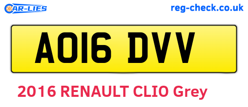 AO16DVV are the vehicle registration plates.
