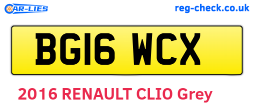 BG16WCX are the vehicle registration plates.