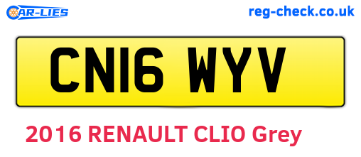 CN16WYV are the vehicle registration plates.