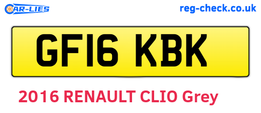 GF16KBK are the vehicle registration plates.
