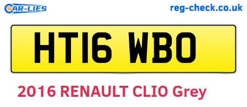 HT16WBO are the vehicle registration plates.
