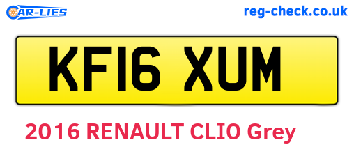 KF16XUM are the vehicle registration plates.
