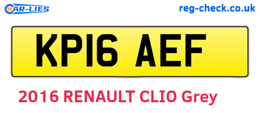 KP16AEF are the vehicle registration plates.