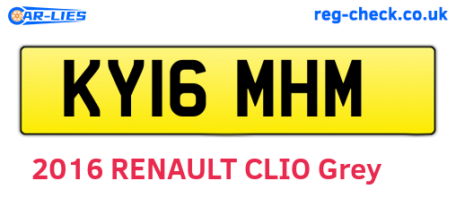 KY16MHM are the vehicle registration plates.