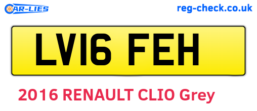 LV16FEH are the vehicle registration plates.