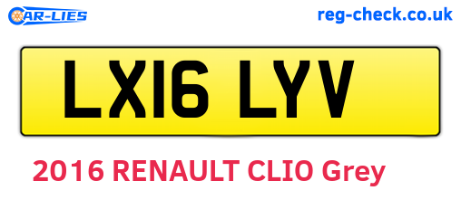 LX16LYV are the vehicle registration plates.