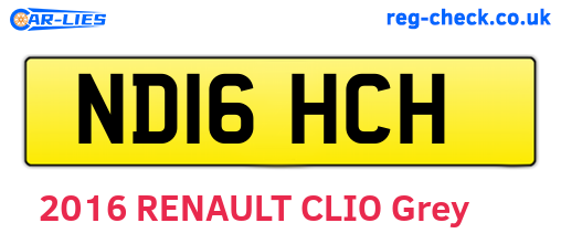 ND16HCH are the vehicle registration plates.