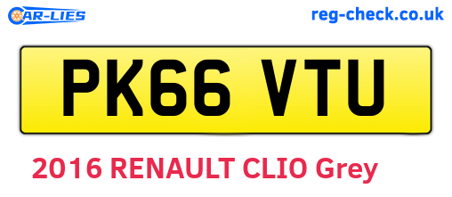 PK66VTU are the vehicle registration plates.
