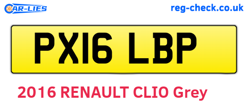 PX16LBP are the vehicle registration plates.