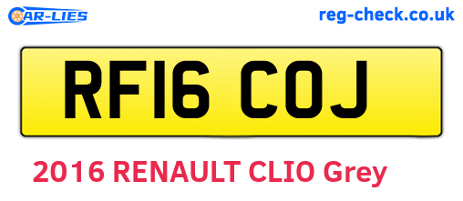 RF16COJ are the vehicle registration plates.