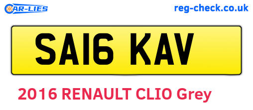 SA16KAV are the vehicle registration plates.